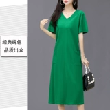 Цветная летняя одежда для матери, платье, длинная длинная юбка, средней длины, длина макси, для среднего возраста