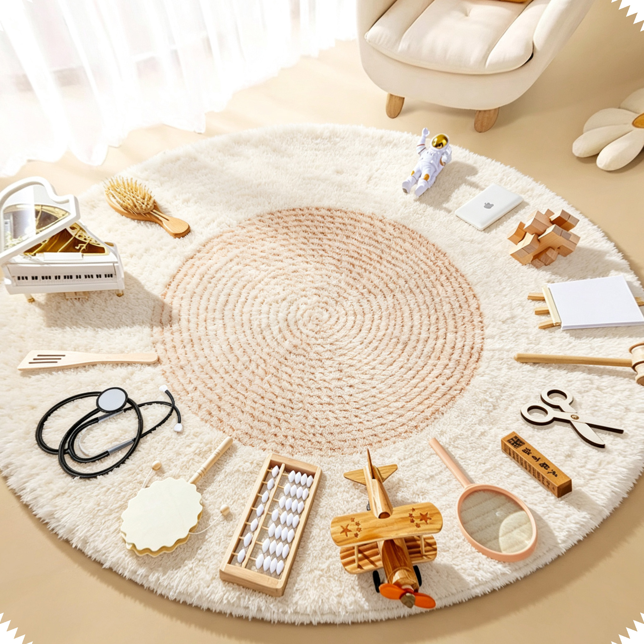 One-year-old baby scratching supplies one-year-old suit for boys and girls with modern props and a full set of log scratching carpets
