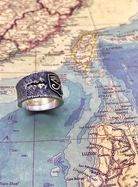 荷鲁斯之眼纯银戒指