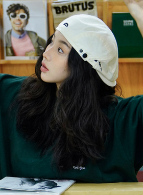 小众复古英伦前进帽女秋贝雷帽反戴画家帽报童帽短檐显脸小时尚潮