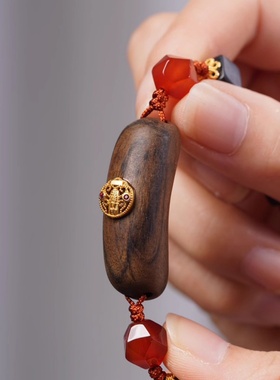 黑檀方块手串男女文玩佛珠单圈手