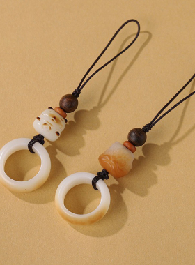 炭烤白玉菩提根手机挂绳