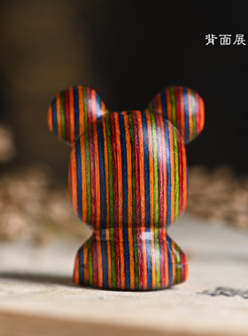 彩绘木雕可爱彩虹睡眠娃娃小玩偶吊坠挂件diy钥匙链扣配饰品配件