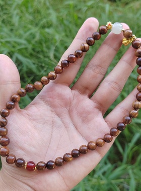 花梨木双圈手串实木文玩手链莲蓬