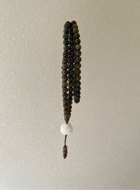 黑檀木莲花菩提根手链9mm