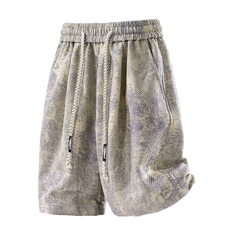 WASSUP PALM短裤男2025新款夏季扎染薄款美式潮牌宽松大码五分裤,淘宝优惠券,粉丝福利购,淘宝优惠卷