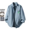 Youth spring and autumn pure cotton loose long-sleeved men's shirt