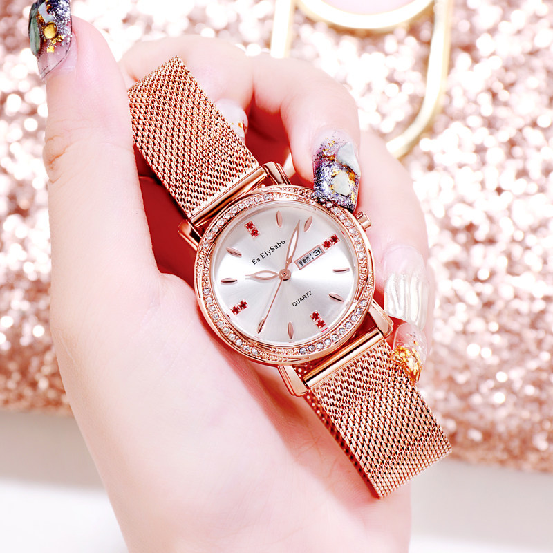 伊莉萨博时尚女士简约气质防水女表 eselysabo国产腕表