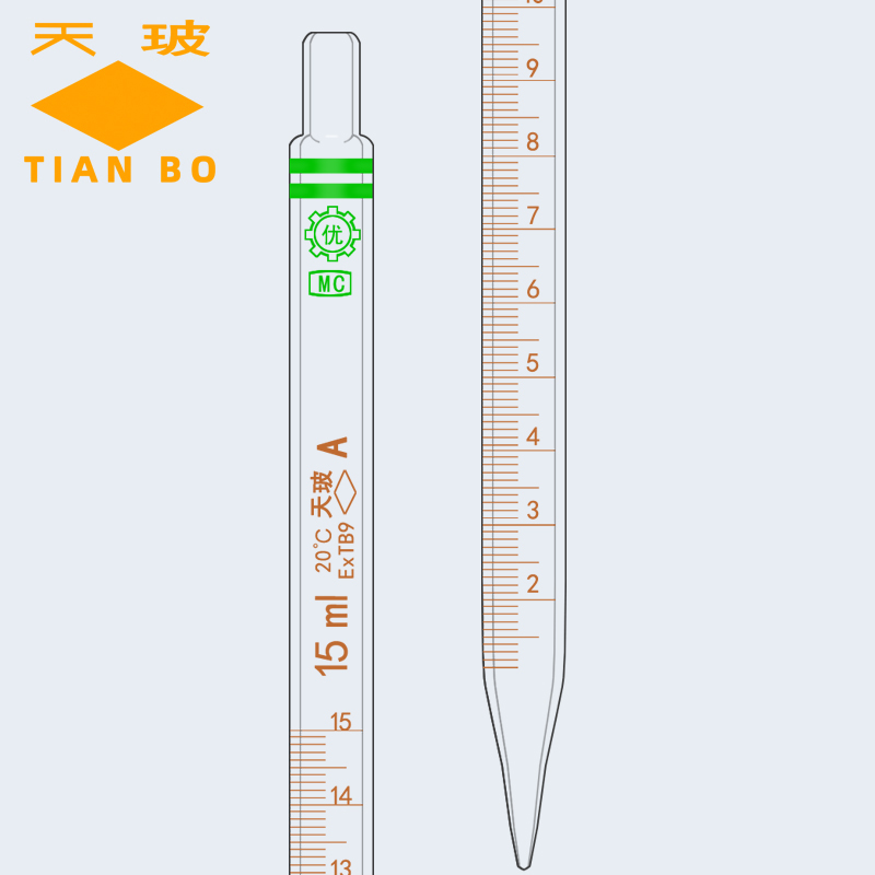 天玻正品刻度吸管A级可过检吸量管移量管移液管0.5ml1ml2ml5ml10ml天玻环标化学实验用品玻璃吸管吸管球-图2