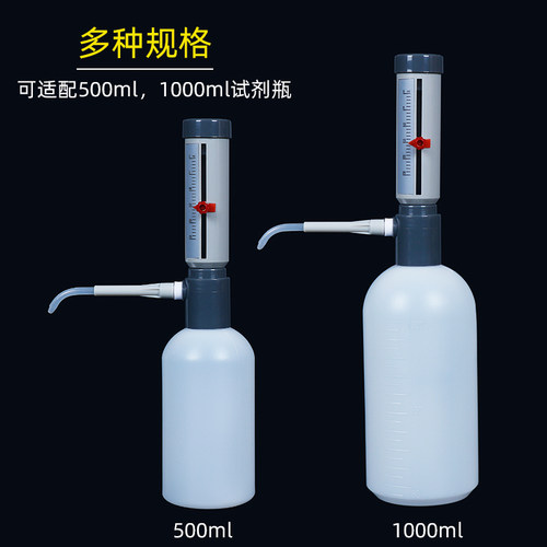 瓶口分液器0-25ml  套筒式可调定量加液器 可配500/1000ml塑料瓶250 2000ml玻璃瓶加液瓶GL45螺口分装器定量 - 图1