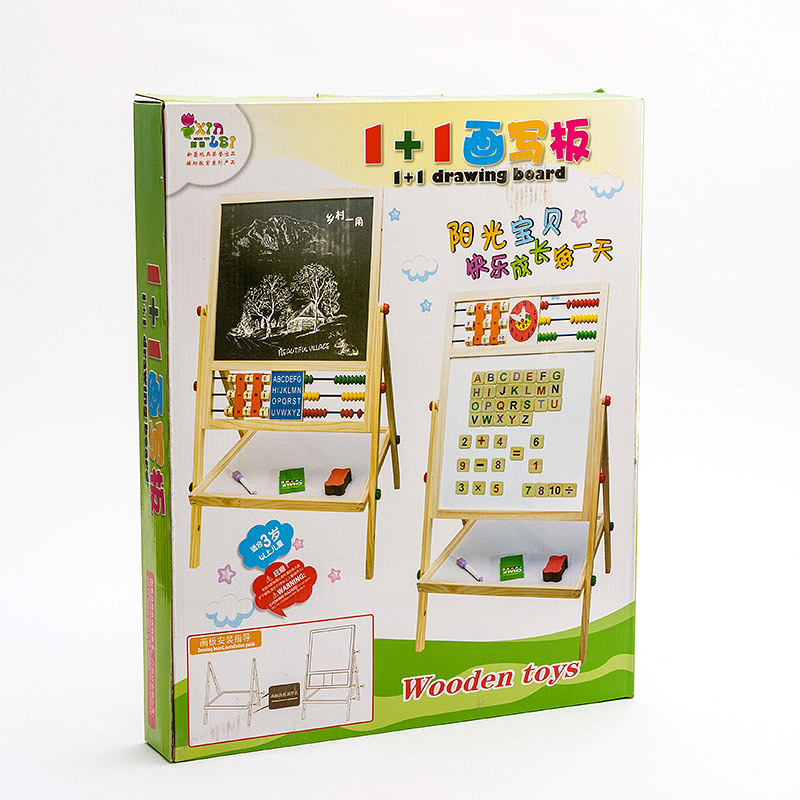 整箱24件新蕾小黑板宝宝画画写字支架式实木双面磁性儿童画板画架-图2