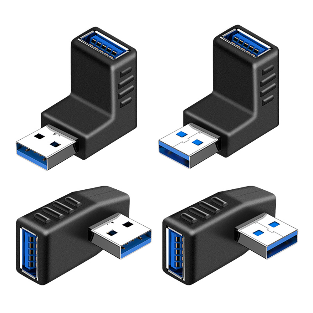 USB3.0公对母延长线90度直角L形弯头usb加长电脑车载手机U盘鼠标键盘数据线上下左右弯usb母转母转接器 - 图0