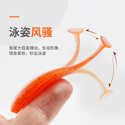 路亚假饵t尾软饵软虫淡水鳜鱼鲈鱼倒钓德州钓组套装铅头钩曲柄钩 - 图0