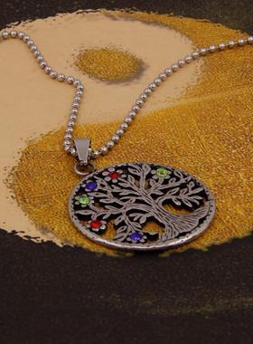 道家复古彩色宝石情侣钛钢