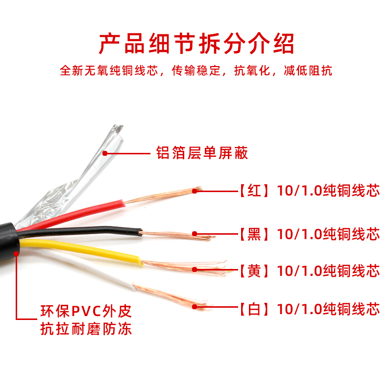 倒车影像半挂车弹簧线摄像头货车监控航空头连接线视频信号延长线