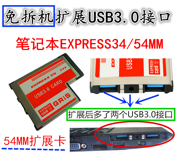 联想X200 X201 X220 X230 220I X230I 8440p usb3.0扩展卡USB接口 - 图2