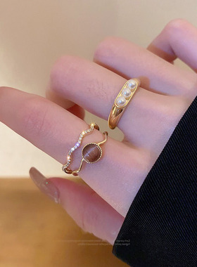 甄媛银饰女纯银简约戒指