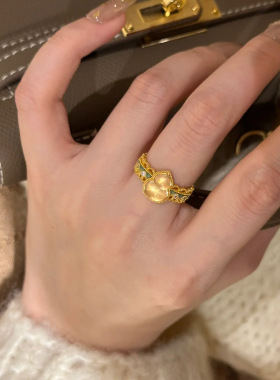 甄媛银饰女纯银简约戒指