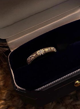 甄媛银饰缠绕调金闪钻戒指