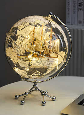 创意透明地球仪摆件轻奢高档家居客厅电视柜酒柜办公室高级装饰品