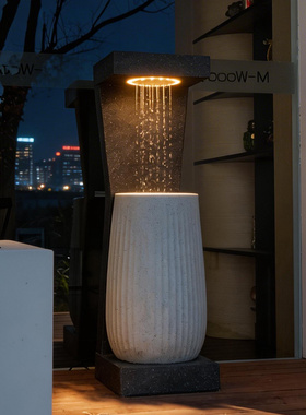 海日星现代轻奢庭院LED流水摆件