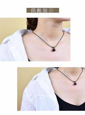项链黑绳简约清新锁骨链吊坠单坠