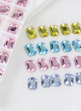 东洲水晶5.5*8八角平底钻异形美甲钻贴奢华麻将指甲饰品网红爆款