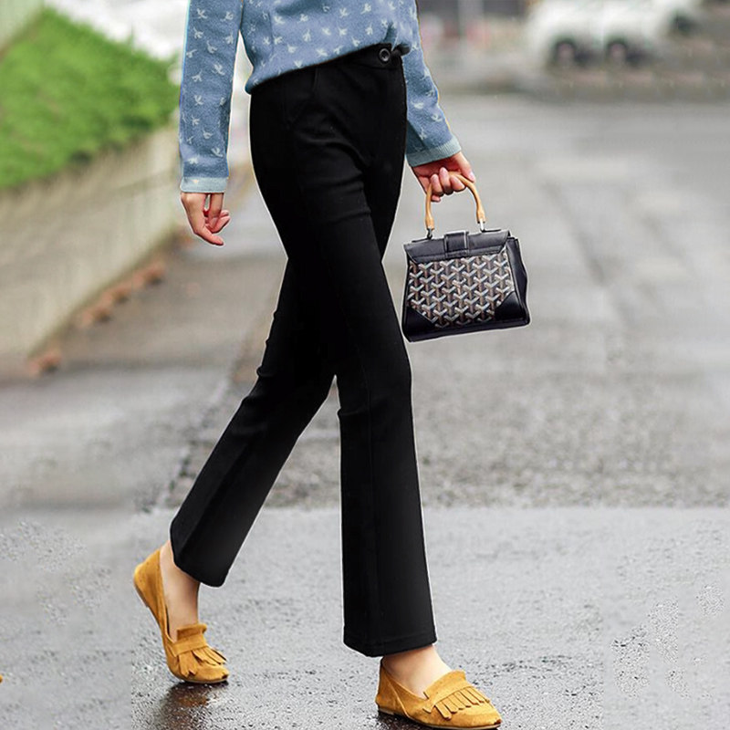 冰丝子女夏季秋装微职业黑色西装裤 安腾画沙休闲裤