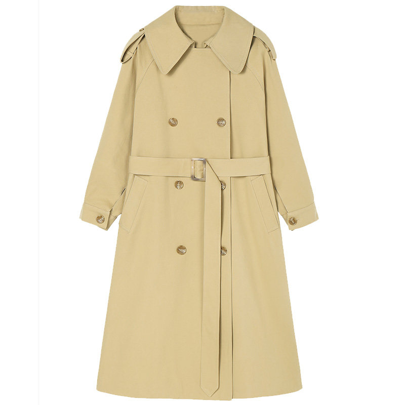 卡其色中长款气质2020年新款薄外套 夏梵尼风衣