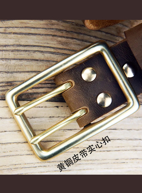 手工皮带真皮男美式黄铜复古欧美