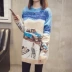 Áo len nữ đầu 2019 phiên bản mới của Hàn Quốc phối màu lỏng lẻo Áo len lỏng lẻo gió đan áo len đáy quần áo nữ - Áo len thương hiệu thời trang nữ Áo len