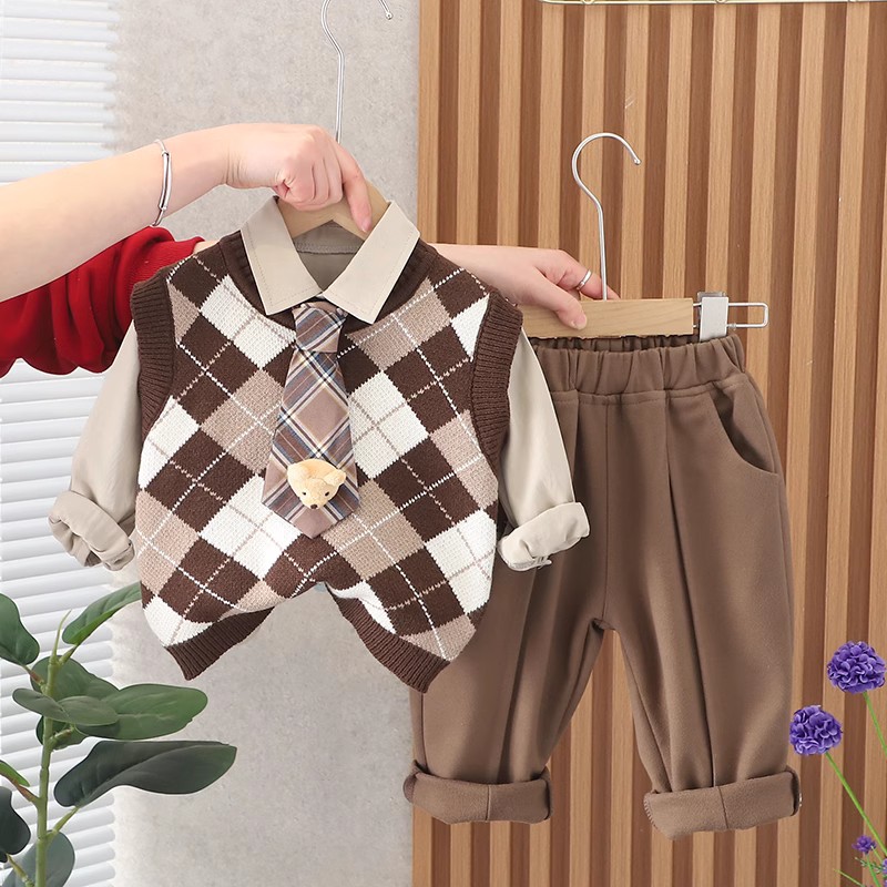 童装男童长袖套装新款宝宝婴儿童衣服两三件套1-3-5岁春秋洋气潮-图2