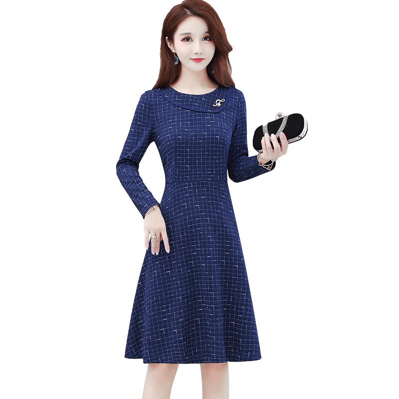 秋装2020年新款高端秋款长袖连衣裙 丽芳儿连衣裙