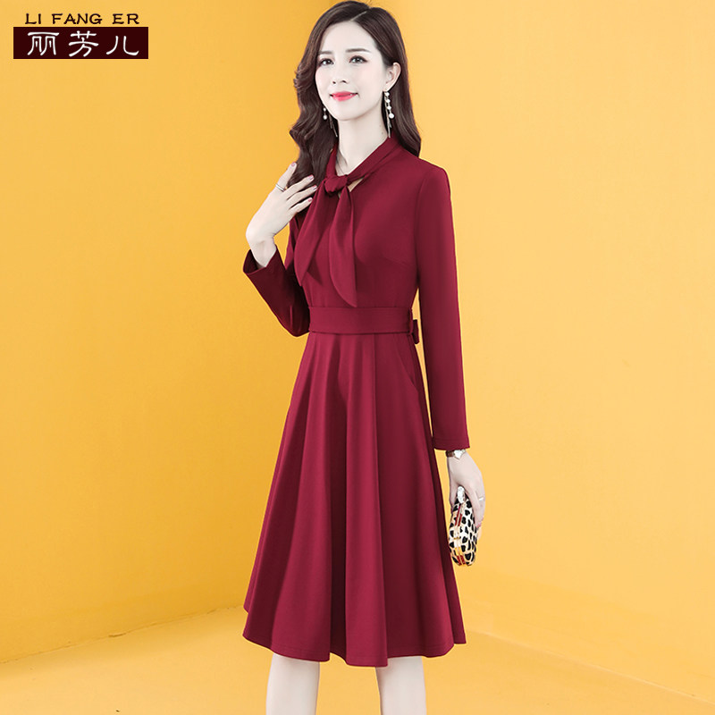 2020新款打底连衣裙欧货年秋冬裙子 丽芳儿连衣裙