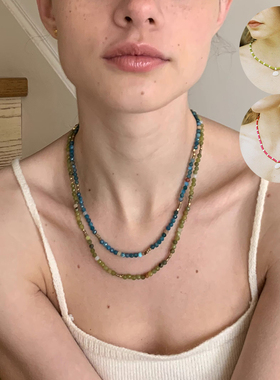 串珠锁骨链民族项链女