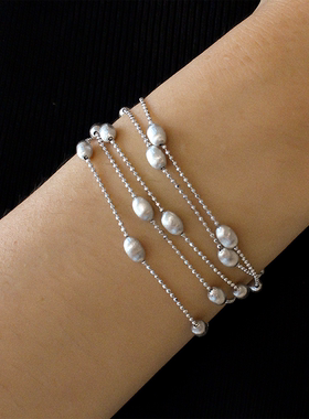 馨子同款iKiCo循光系列豆豆长项链珍珠项链锁骨叠戴度假穿搭首饰