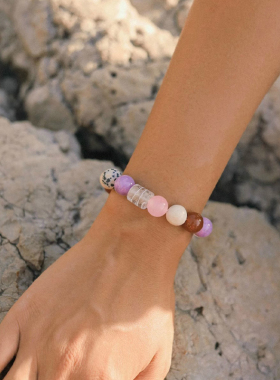 waki莓果冰淇淋天然石串珠手链