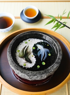 太极双鱼国风艺术摆件客厅卧室办公桌手工3D立体绘画开业礼物