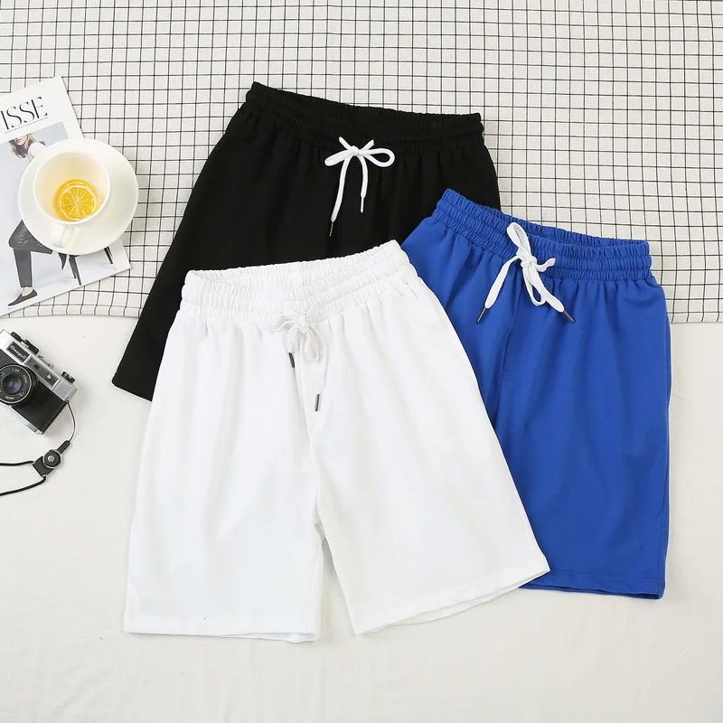 Men Soild Drawstring Shorts Man Summer Casual Gym Shorts Spo-图0