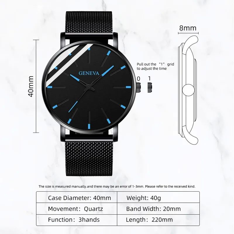 malist ens Fashion ltra hin Watches Simple en usiness Stainl-图0