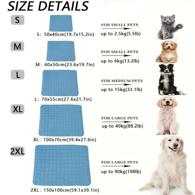 Dog Cooling Mat Summer Pet Cold Bed Extra Large For Small Bi-图0