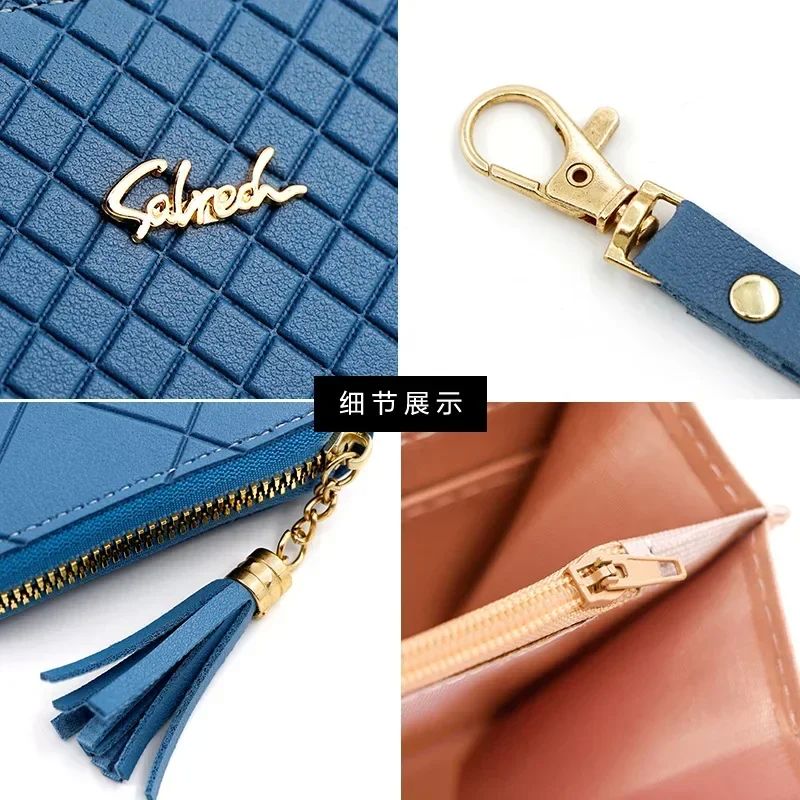 Zipper Money Coin Purse Women Card Holder Long PU Leather Cl - 图1