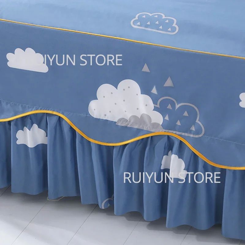 Princess Ruffled Bed Skirt Home Bedding Maress ver Printed B