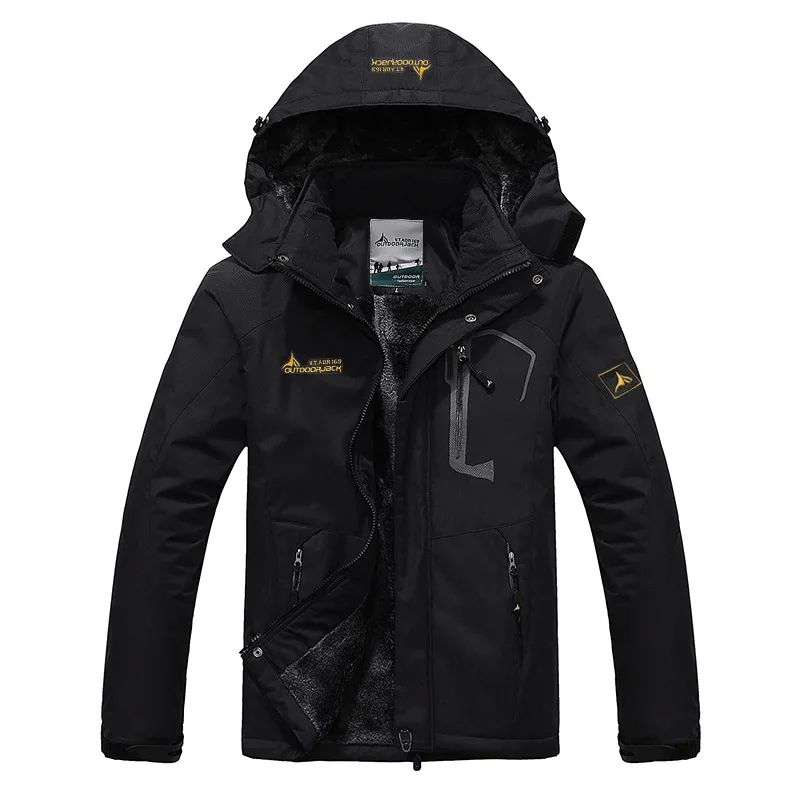 Men's Autumn Jackets Plush Fleece Winter Parka Men Windbreak-图3