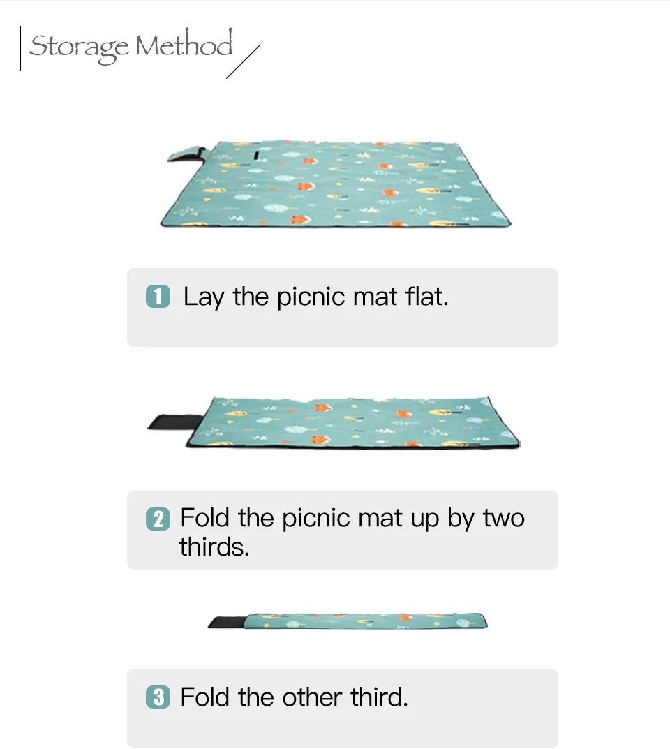 Vilead 2x2m Summer Outdoor Picnic Mat Folding Beach Blanket-图0