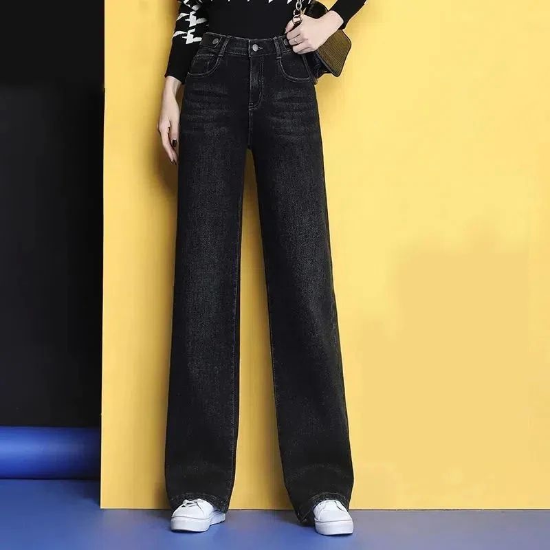 Sreetwear Wide Leg Jeans Women orean ig Size 6xl aggy Denim-图2
