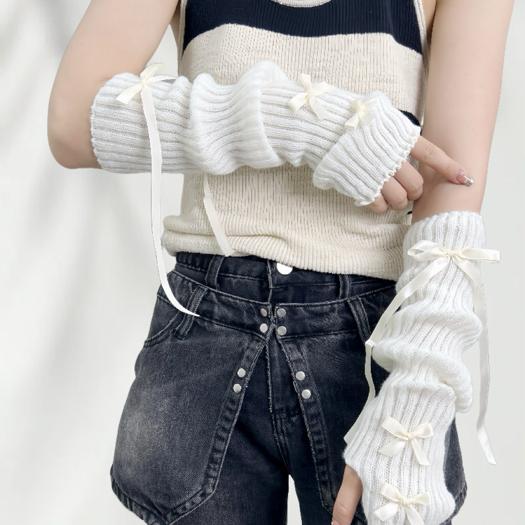 跨境新年圣诞节礼物红色针织手臂套女生保暖袖套甜美露指手套毛线,淘宝优惠券,粉丝福利购,淘宝优惠卷