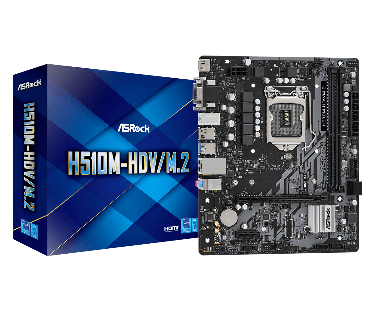 ASROCK/华擎科技 H510M-HDV/M.2/HVS H510主板支持11代CPU 11400F-图1