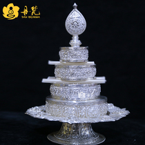 Nepal 925 pure silver eight precious metal Manza Manza tray Man tea Roof boutique diameter 17 5