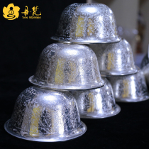 Nepal 925 Pure Silver Water Supply Bowl Water Purification Bowl Tibetan Buddhism Supplies Set of 7 diameter 14 9cm